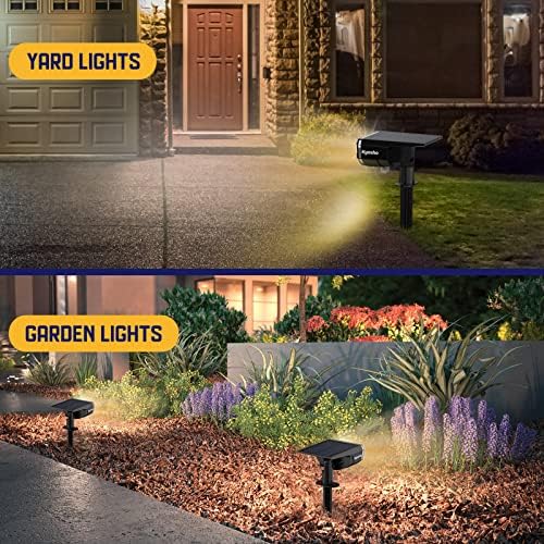 Solar Spot Lights Outdoor, IP67 Waterproof 38 LED Solar Powered Landscape Spotlights for Yard, Garden, Driveway, alternate