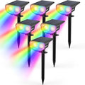 Solar Spot Lights Outdoor, IP67 Waterproof Solar Lights for Yard, Garden and Walkways, 38 LEDs RGBW Multicolor