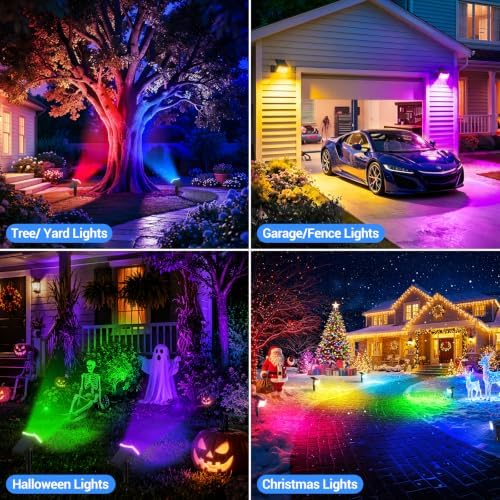Solar Spot Lights Outdoor, Super Bright Focused Beam Halloween Spotlights, alternate view 2