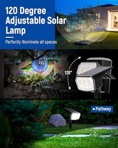Solar Spot Lights Outdoor Waterproof, 1 Pack, Neutral White, alternate view 3