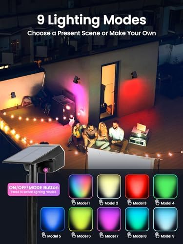 Solar Spot Lights Outdoor Waterproof, 1 Pack, RGB, alternate view 3