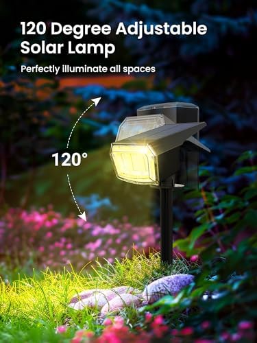 Solar Spot Lights Outdoor Waterproof, 1 Pack, RGB, alternate view 5