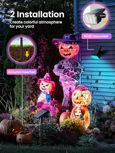 Solar Spot Lights Outdoor Waterproof, 1 Pack, RGB, alternate view 6