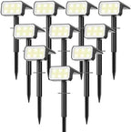 Solar Spot Lights Outdoor Waterproof, 10 Pack, 118 LED Cool White