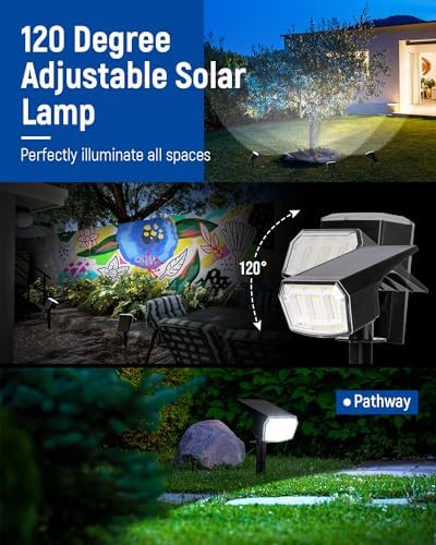 Solar Spot Lights Outdoor Waterproof, 10 Pack, Cool White in Cool White, alternate view 3