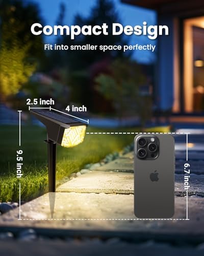 Solar Spot Lights Outdoor Waterproof 10 Pack Warm White, alternate view 2