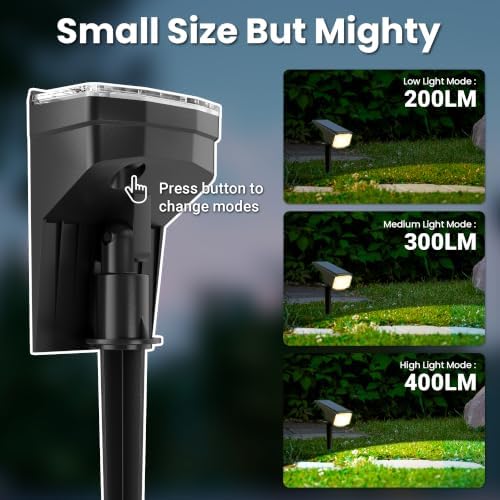 Solar Spot Lights Outdoor Waterproof 10 Pack Warm White, alternate view 3