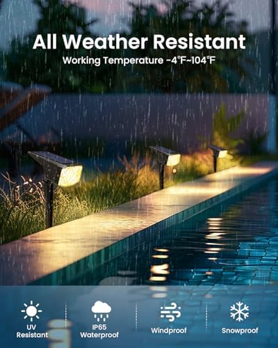 Solar Spot Lights Outdoor Waterproof 10 Pack Warm White, alternate view 4