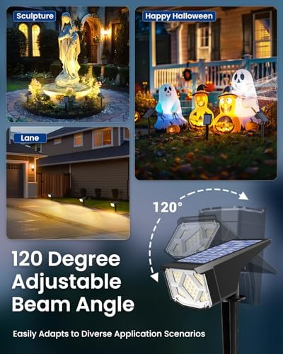 Solar Spot Lights Outdoor Waterproof 10 Pack Warm White, alternate view 5
