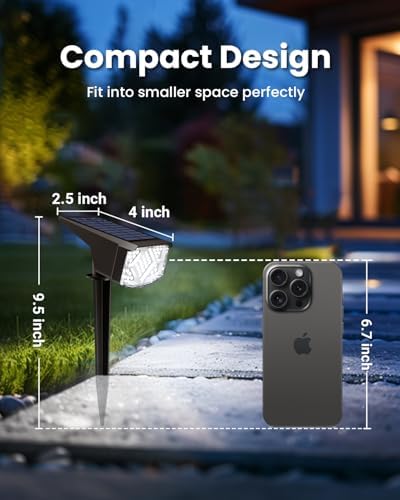 Solar Spot Lights Outdoor Waterproof 12 Pack Cool White, alternate view 2