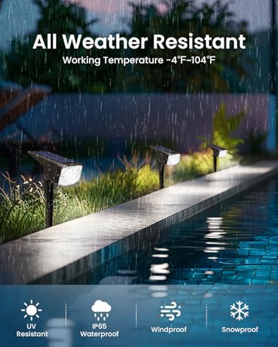Solar Spot Lights Outdoor Waterproof 12 Pack Cool White, alternate view 4