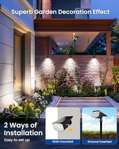 Solar Spot Lights Outdoor Waterproof 12 Pack Cool White, alternate view 6