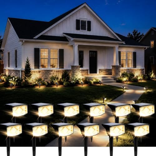 Solar Spot Lights Outdoor Waterproof 12 Pack Warm White