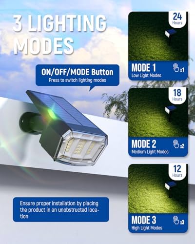 Solar Spot Lights Outdoor Waterproof, 2 Packs, Warm White in Warm White, alternate view 3