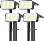 Solar Spot Lights Outdoor Waterproof, 4 Pack, 118 LED Cool White