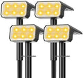 Solar Spot Lights Outdoor Waterproof, 4 Pack, 118 LED Warm White