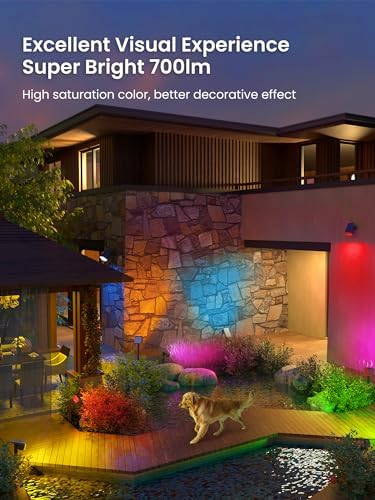 Solar Spot Lights Outdoor Waterproof, 4 Packs, RGB, alternate view 2
