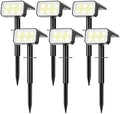 Solar Spot Lights Outdoor Waterproof, 6 Pack, 118 LED Cool White