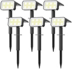 Solar Spot Lights Outdoor Waterproof, 6 Pack, 118 LED Cool White