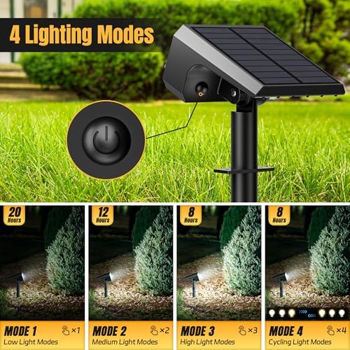 Solar Spot Lights Outdoor Waterproof, 6 Pack, 118 LED Cool White, alternate view 3