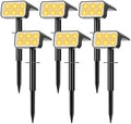 Solar Spot Lights Outdoor Waterproof, 6 Pack, 118 LED Warm White
