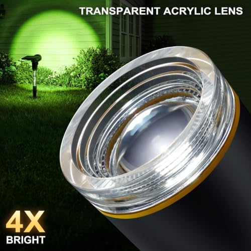 Solar Spot Lights Outdoor Waterproof Green Lens LED 4 Pack, alternate view 3