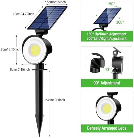 Solar Spot Lights Outdoor Waterproof, Landscape Spotlights, alternate view 6