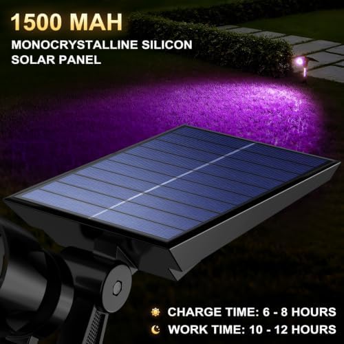 Solar Spot Lights Outdoor Waterproof Purple Lens LED 4 Pack, alternate view 4