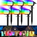 Solar Spot Lights Outdoor Waterproof, Solar Spotlights, 6 Packs, RGB