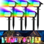 Solar Spot Lights Outdoor Waterproof, Solar Spotlights, 6 Packs, RGB