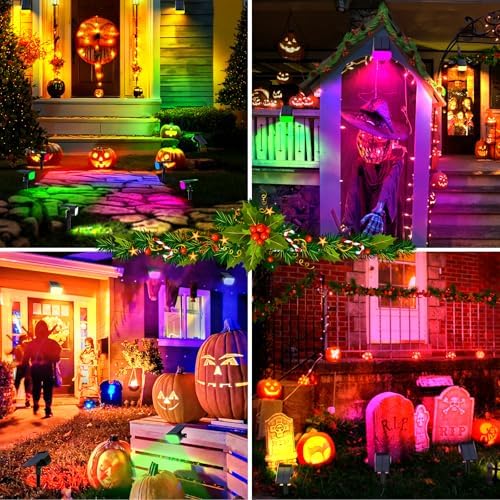 Solar Spot Lights Outdoor Waterproof, Solar Spotlights, 6 Packs, RGB, alternate view 2