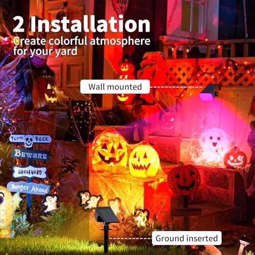 Solar Spot Lights Outdoor Waterproof, Solar Spotlights, 6 Packs, RGB, alternate view 3