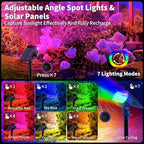 Solar Spot Lights Outdoor Waterproof, Solar Spotlights, 6 Packs, RGB, alternate view 4