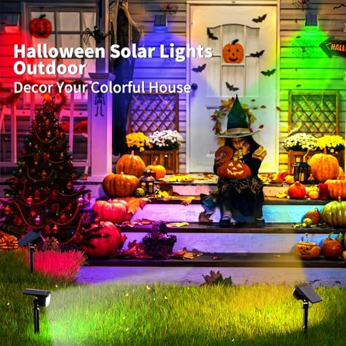 Solar Spot Lights Outdoor Waterproof, Solar Spotlights, 6 Packs, RGB, alternate view 5