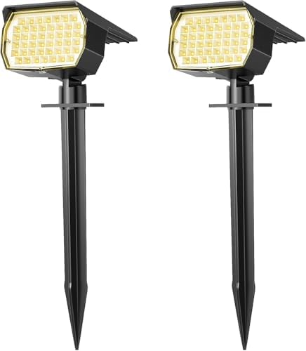 Solar Spot Lights Outdoor Waterproof Spotlight, 2 Pack, Warm White in Warm White