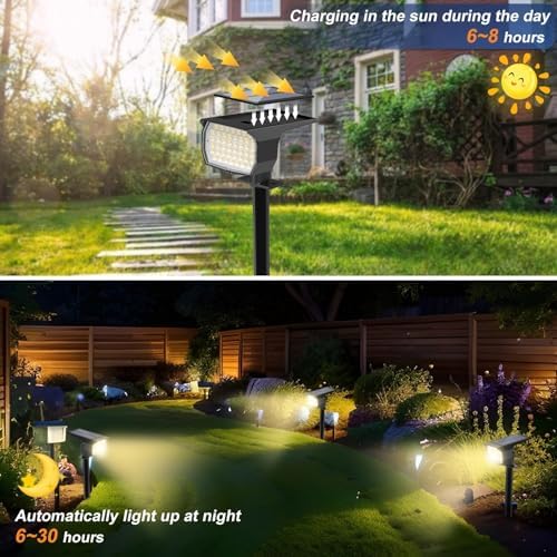 Solar Spot Lights Outdoor Waterproof Spotlight, 2 Pack, Warm White in Warm White, alternate view 2
