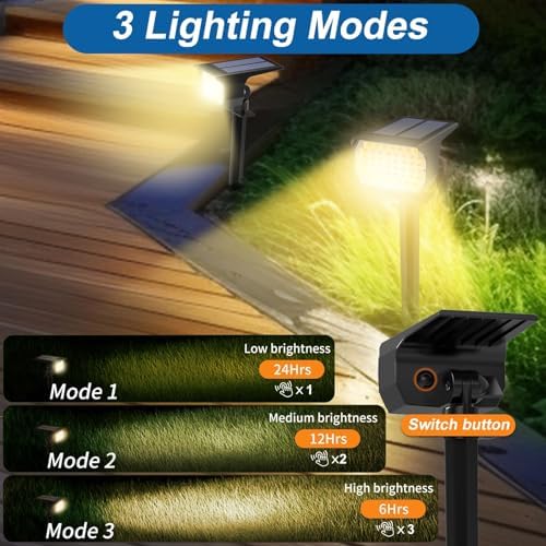 Solar Spot Lights Outdoor Waterproof Spotlight, 2 Pack, Warm White in Warm White, alternate view 3