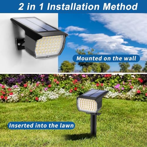 Solar Spot Lights Outdoor Waterproof Spotlight, 2 Pack, Warm White in Warm White, alternate view 5