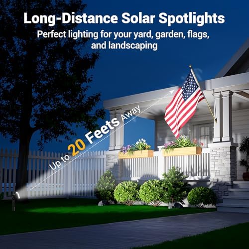 Solar Spot Lights Outdoor Waterproof, Super Bright Focused Beam Spotlights, alternate view 2