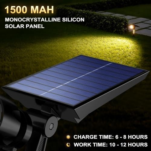 Solar Spot Lights Outdoor Waterproof Warm Lens LED 4 Pack, alternate view 5
