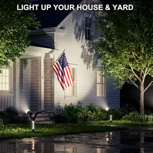 Solar Spot Lights Outdoor Waterproof White Lens LED 4 Pack, alternate view 3