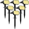 Solar Spotlight Outdoor, IP68 Waterproof, 65 LED, Warm White, 6 Pack in Warm White
