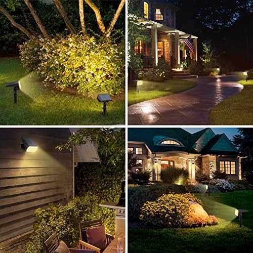 Solar Spotlight Outdoor, IP68 Waterproof, 65 LED, Warm White, 6 Pack in Warm White, alternate view 2