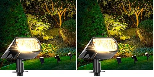 Solar spotlights Outdoor 63 LED 3 Lighting Modes, IP65 Waterproof Lighten Yard Garden House Garage Pathway for