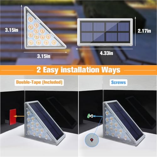 Solar Stair Lights 16 Pack, Solar Step Lights Waterproof IP67, alternate view 5