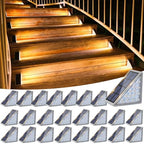 Solar Stair Lights 24 Pack, Solar Step Lights Outdoor Waterproof