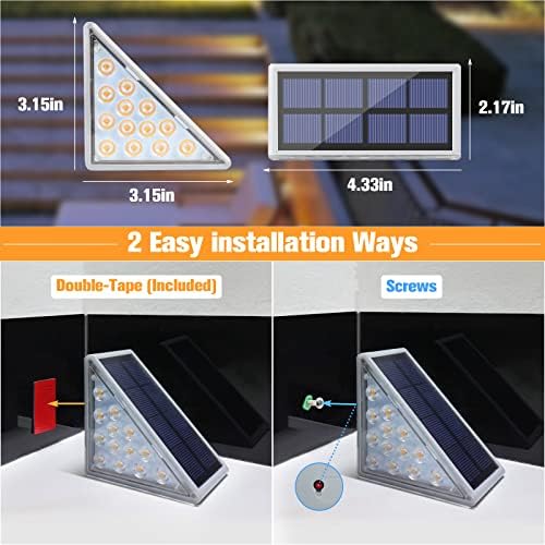 Solar Stair Lights 24 Pack, Solar Step Lights Waterproof IP67, alternate view 6