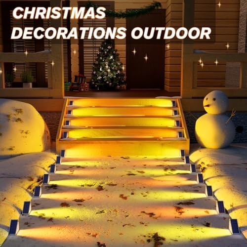 Solar Stair Lights 6 Pack, 7 Fixed Colors Solar Step Lights Outdoor, alternate view 2