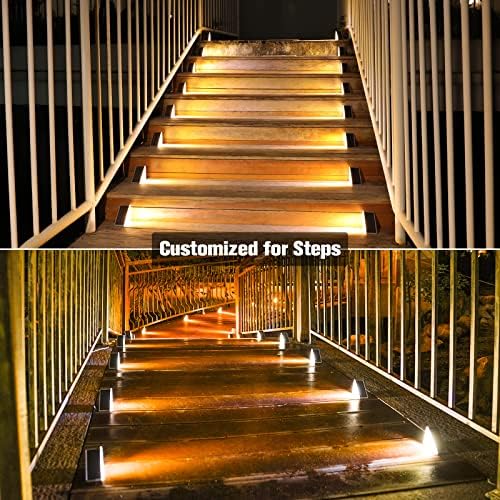 Solar Stair Lights 6 Pack, Solar Step Lights Outdoor Waterproof, alternate view 3