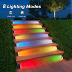 Solar Stair Lights 8 Pack, 7 Fixed Colors Solar Step Lights Outdoor, alternate view 3